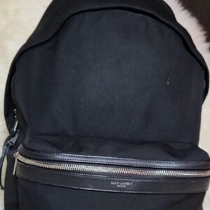 Saint Laurent Black Canvas Backpack
